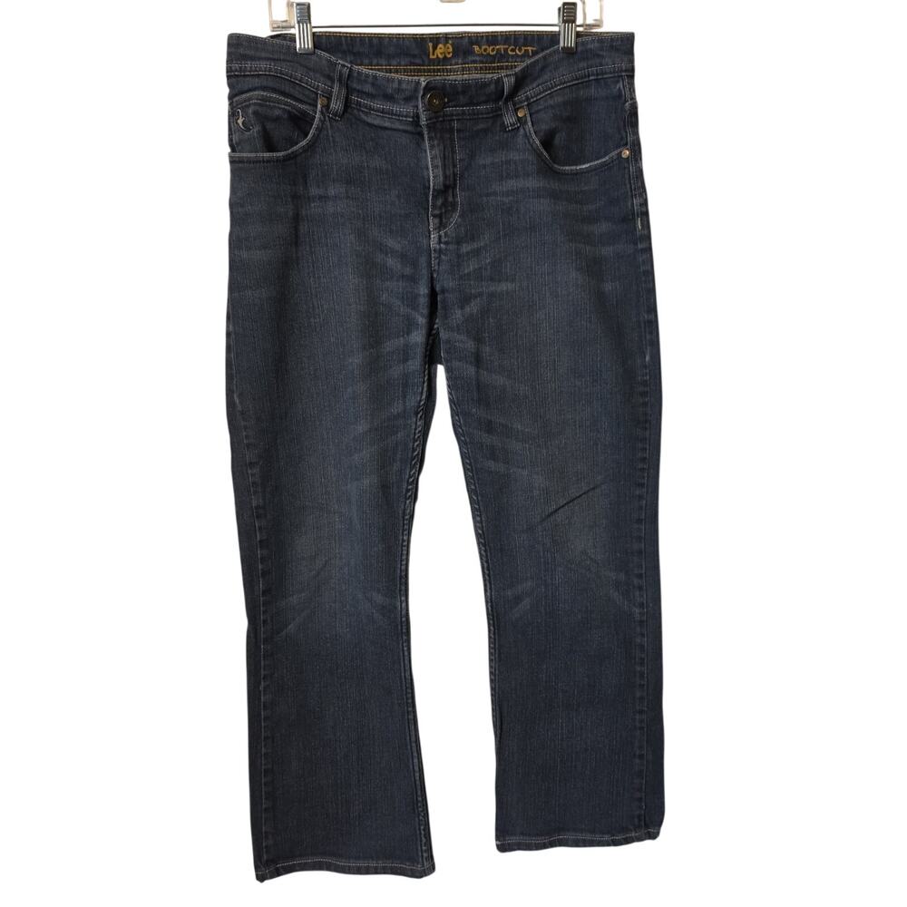 Lee Jeans Womens 12M Blue Midrise Bootcut Medium Wash Stretch Denim Zip Fly